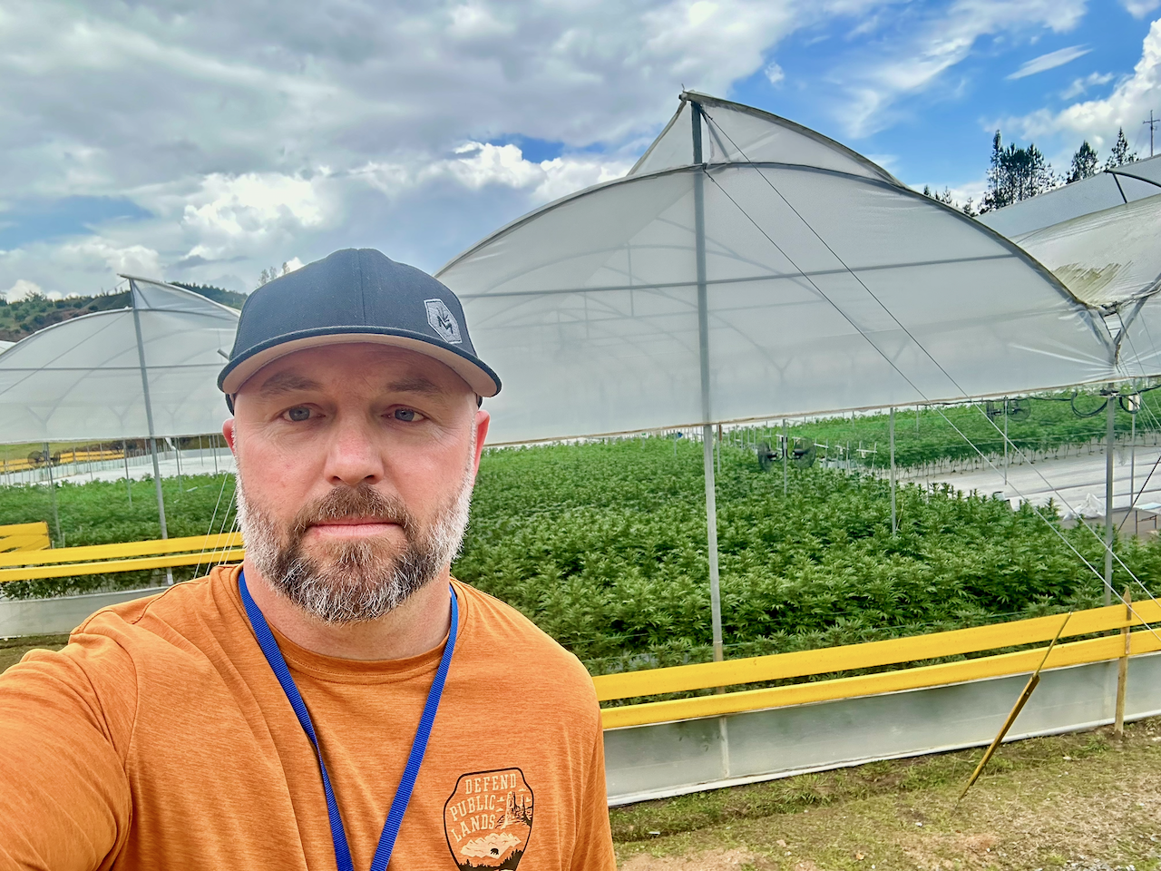 James Brobyn at the Nusierra grow facility in Antioquia, Colombia, 2024